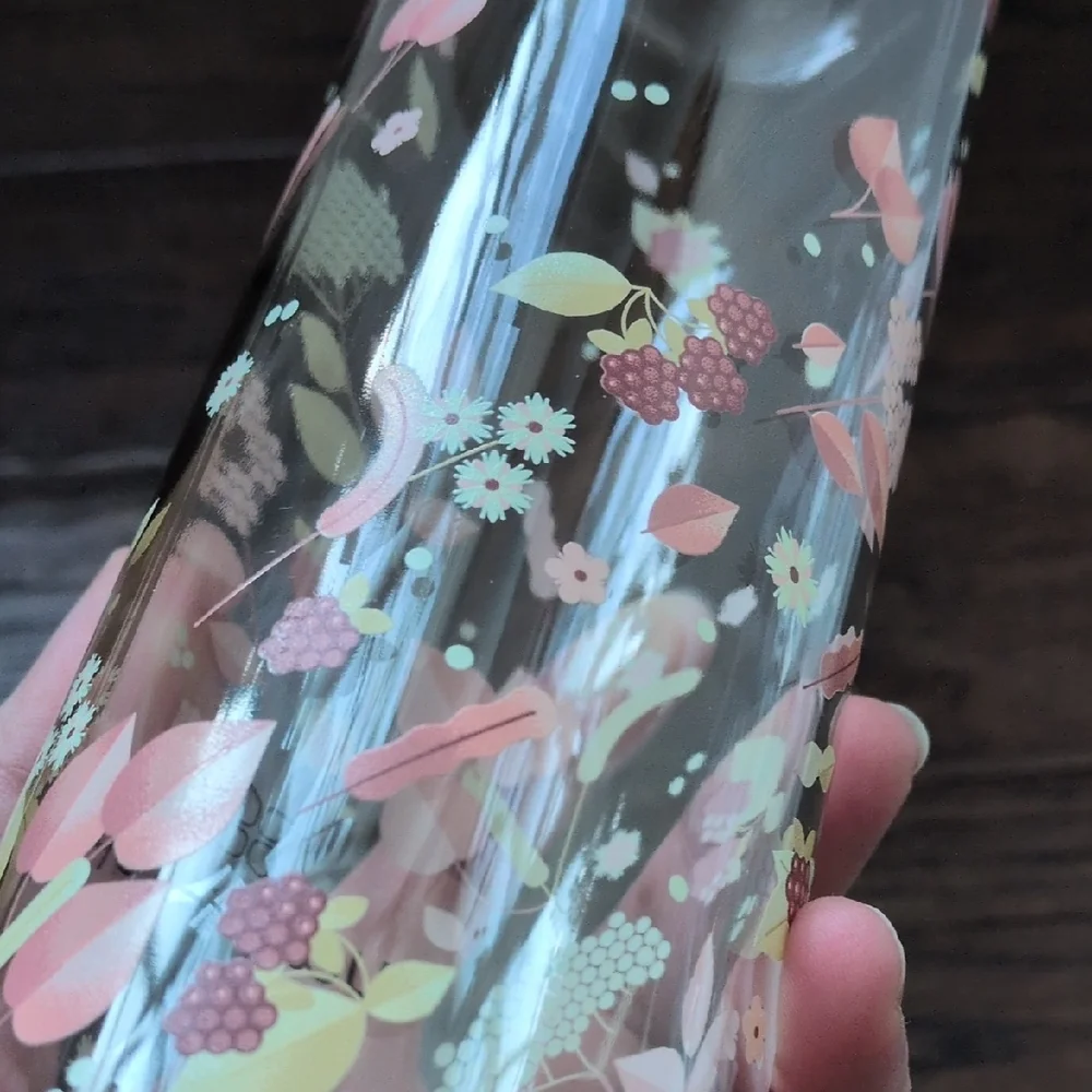 WATERDROP I NWT 20 oz Pink Floral FLAIR Edition Glass Water Bottle with Sleeve - Picture 15 of 16